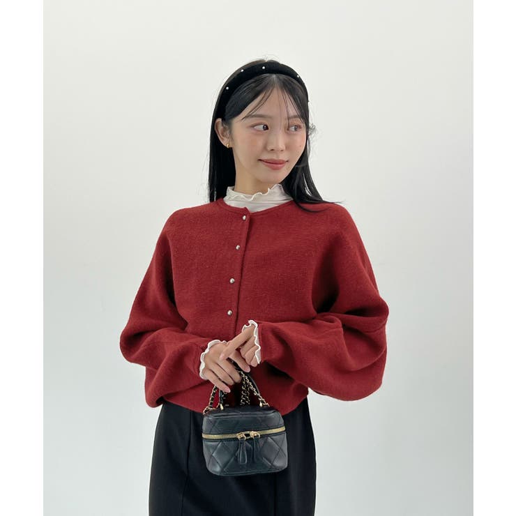 ふんわり袖でこなれ感アップ。バルーンスリーブモヘアニットカーディガン | futier land | 詳細画像29 