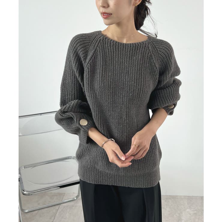 上品溢れるアクセント。袖ボタンKNIT | futier land | 詳細画像22 