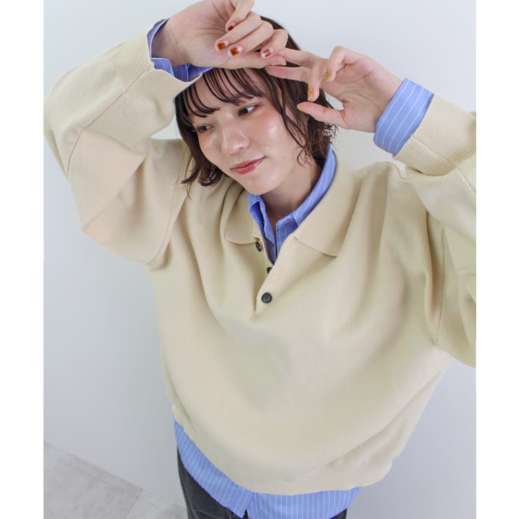 《ABYS》大人カジュアルが叶う。襟付きポロカラーニットトップス | futier land | 詳細画像16 