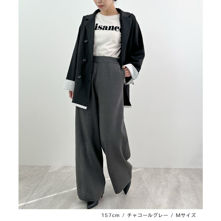 暖かい裾調整可能な2WAY。リラックスドロストニットパンツ | futier land | 詳細画像7 