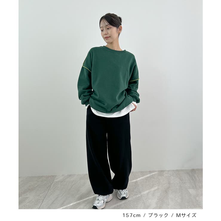 暖かい裾調整可能な2WAY。リラックスドロストニットパンツ | futier land | 詳細画像8 