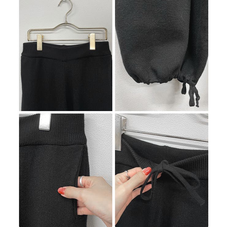 暖かい裾調整可能な2WAY。リラックスドロストニットパンツ | futier land | 詳細画像9 