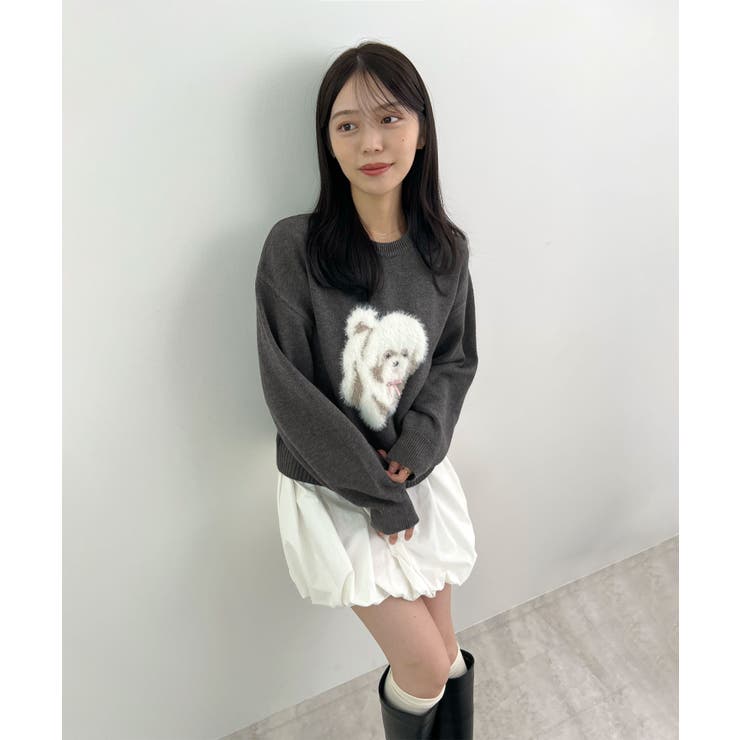 見るたび癒される。ふわふわフェザードッグニットトップス | futier land | 詳細画像18 