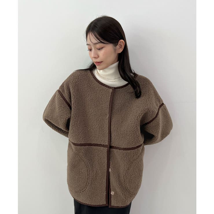 こなれ配色で差がつく。配色パイピングボアブルゾン | futier land | 詳細画像18 