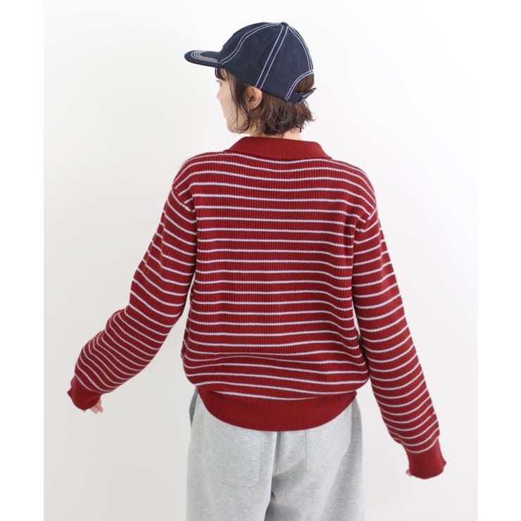 《ABYS》トレンド感ある配色。襟付きボーダーニット | futier land | 詳細画像16 