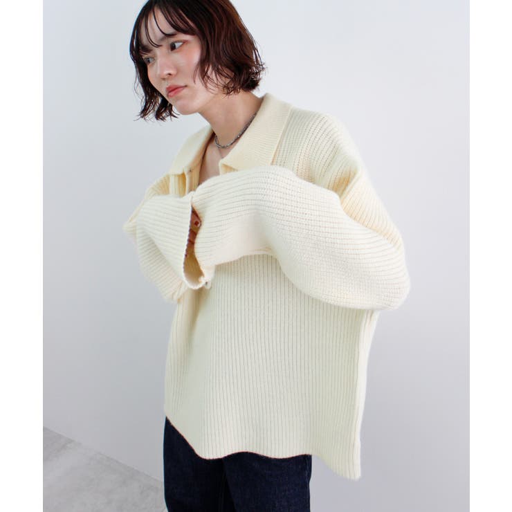 《ABYS》アルパカタッチ襟付きキーネックプルオーバー | futier land | 詳細画像36 
