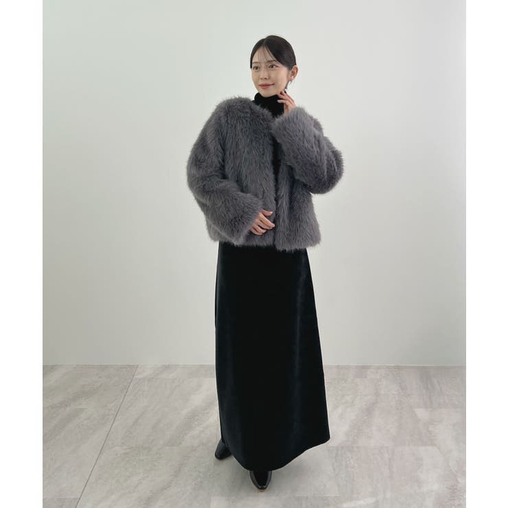 上品な質感が魅力。フェイクスエードナロースカート | futier land | 詳細画像15 