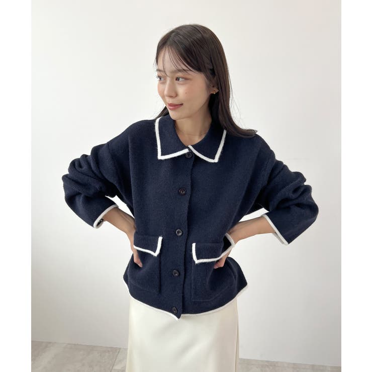 大人上品な配色。襟付きニットアウター | futier land | 詳細画像26 