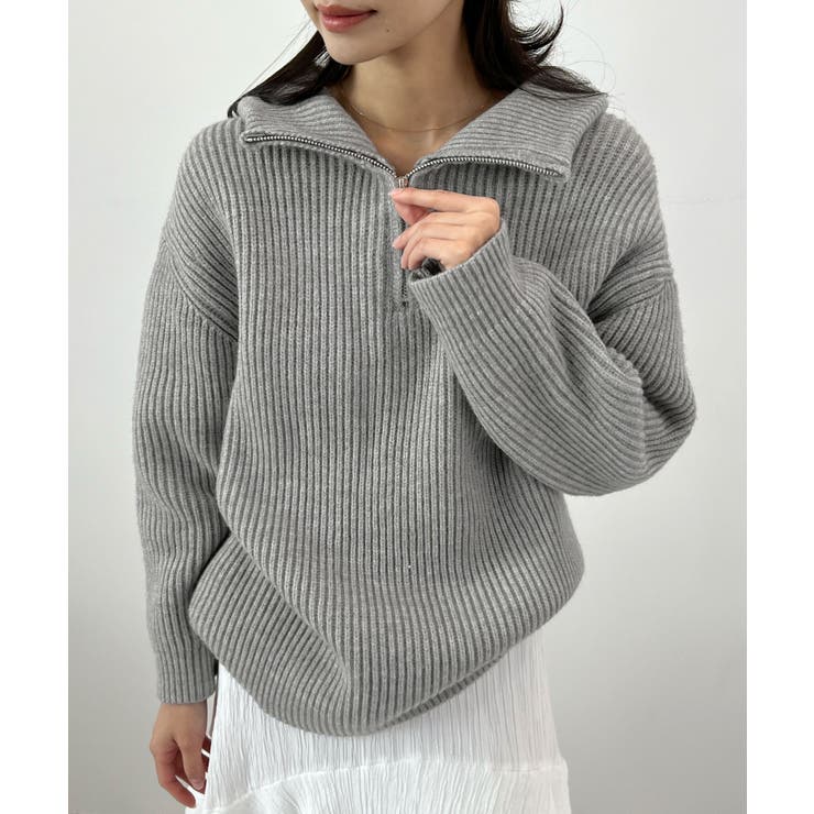 ジップで魅せるこなれニット。ハーフジップニットプルオーバー | futier land | 詳細画像27 