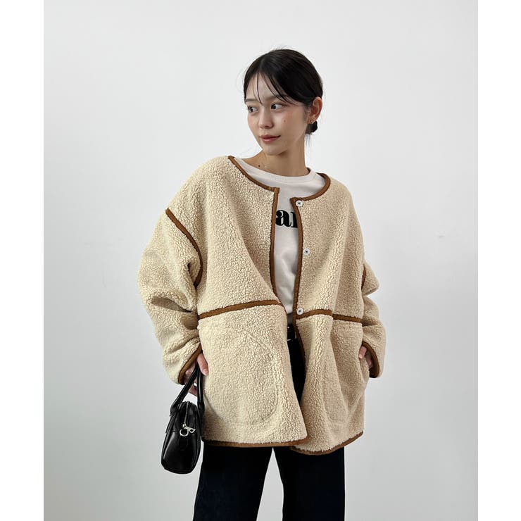 こなれ配色で差がつく。配色パイピングボアブルゾン | futier land | 詳細画像11 