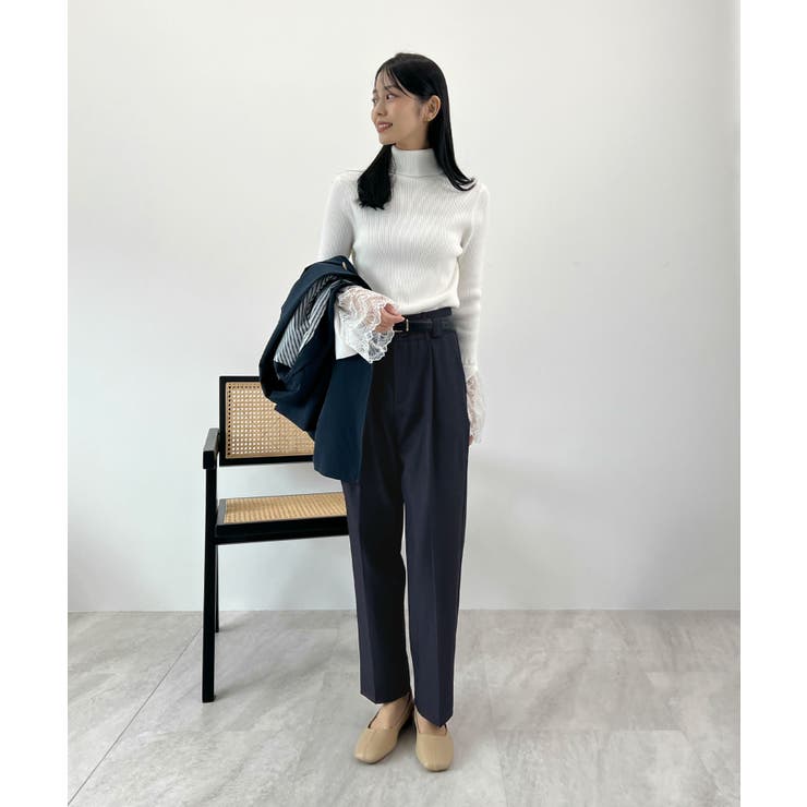 脚長効果抜群の美脚ライン。センタータックテーパードパンツ | futier land | 詳細画像31 