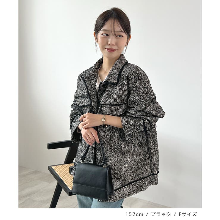 さらっと羽織って今っぽく。ツイードフリンジミドルCPOJK | futier land | 詳細画像7 