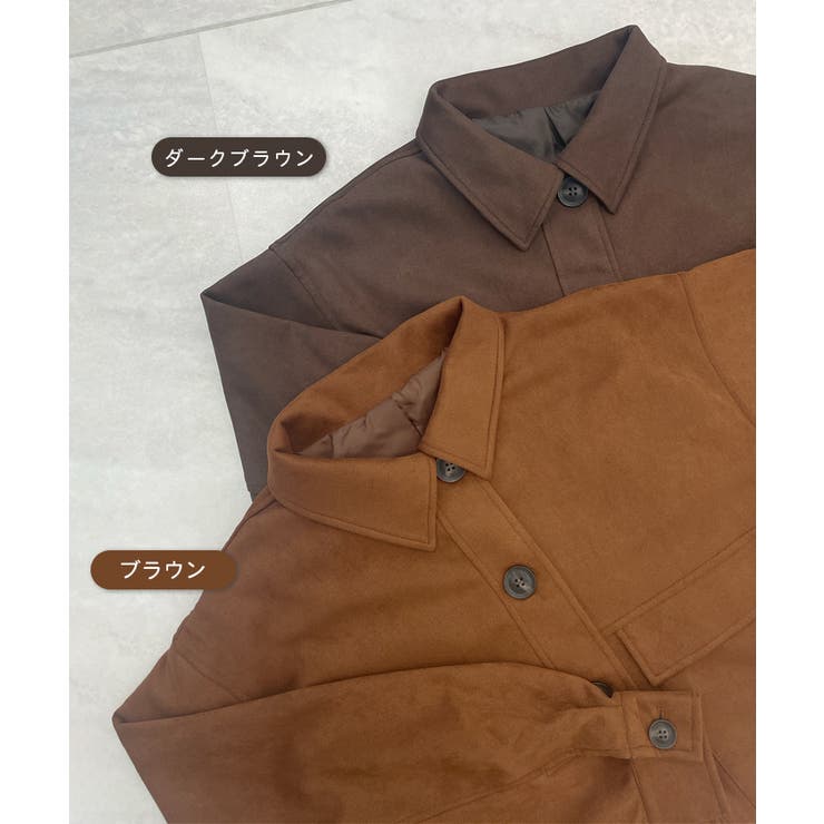ゆるっとシルエットが今っぽい。スエードショートステンカラージャケット | futier land | 詳細画像3 