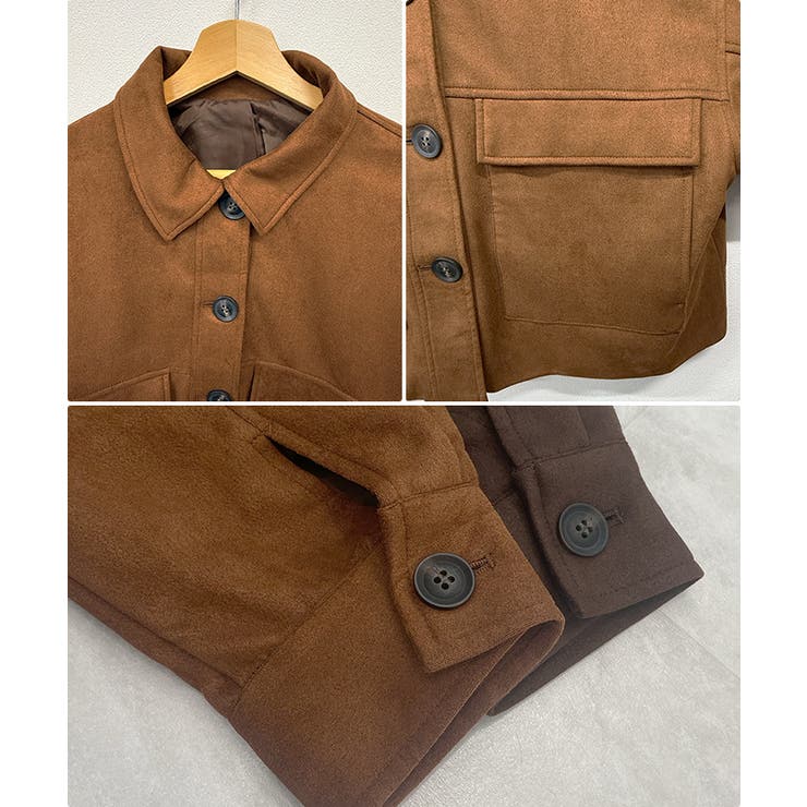 ゆるっとシルエットが今っぽい。スエードショートステンカラージャケット | futier land | 詳細画像8 