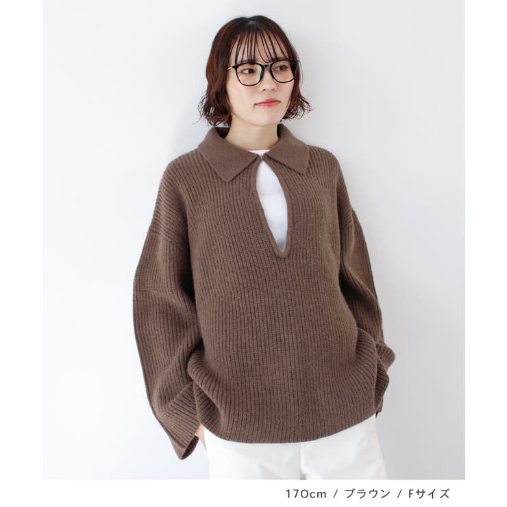 《ABYS》アルパカタッチ襟付きキーネックプルオーバー | futier land | 詳細画像6 