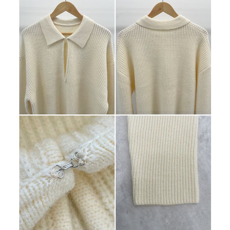 《ABYS》アルパカタッチ襟付きキーネックプルオーバー | futier land | 詳細画像9 