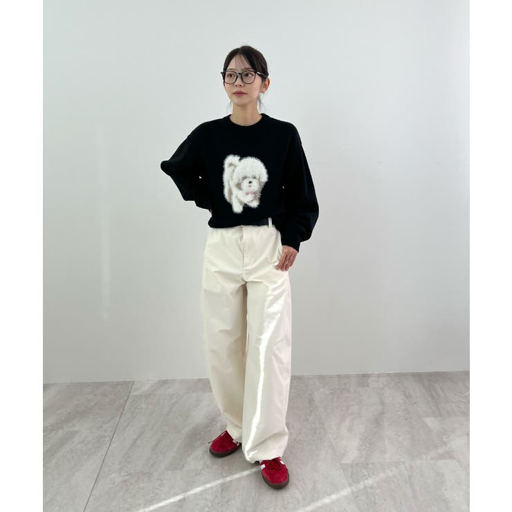 見るたび癒される。ふわふわフェザードッグニットトップス | futier land | 詳細画像17 