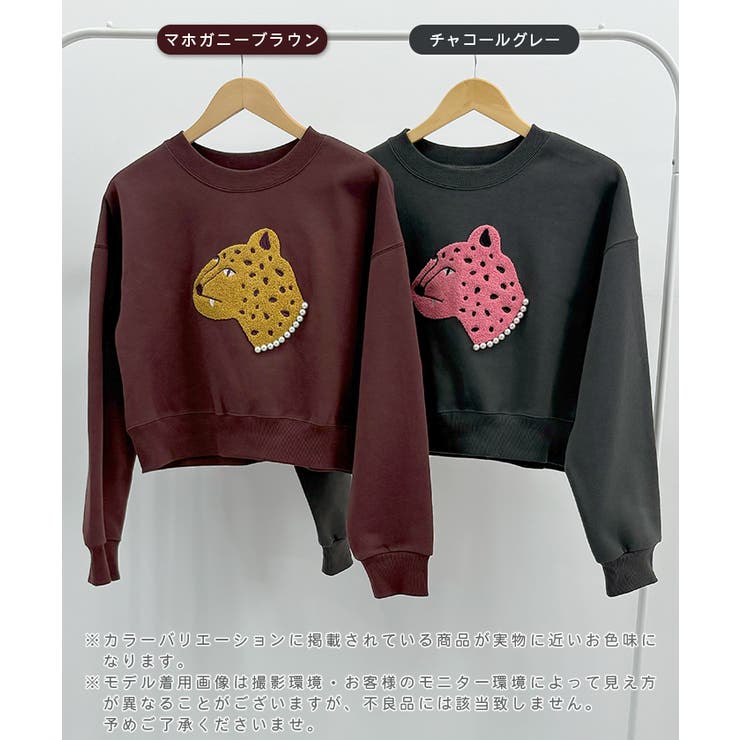 主役級レオパードで着映える。レオパード相良ショート丈スウェットトップス | futier land | 詳細画像2 