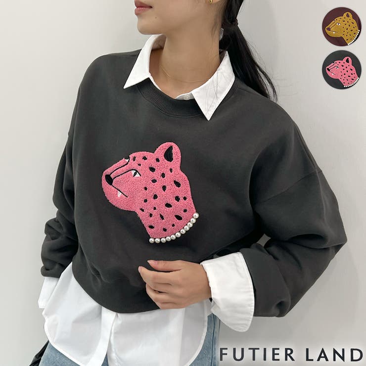 主役級レオパードで着映える。レオパード相良ショート丈スウェットトップス | futier land | 詳細画像1 