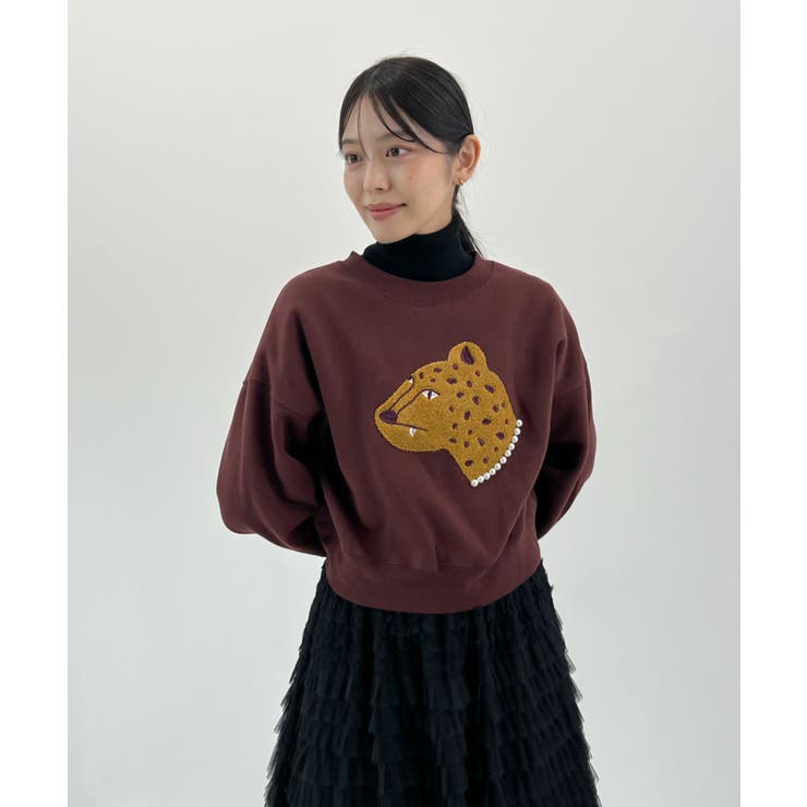 主役級レオパードで着映える。レオパード相良ショート丈スウェットトップス | futier land | 詳細画像23 