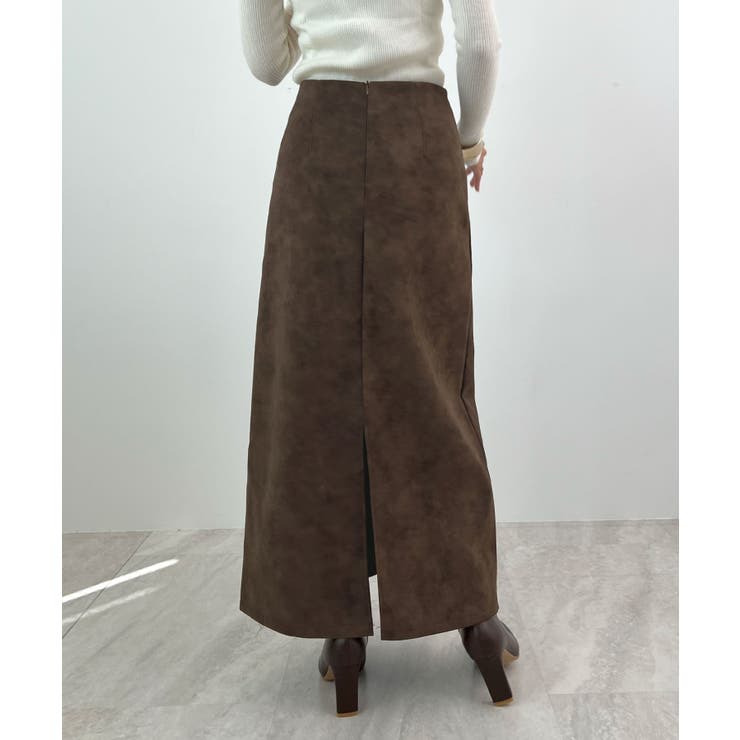 上品な質感が魅力。フェイクスエードナロースカート | futier land | 詳細画像20 