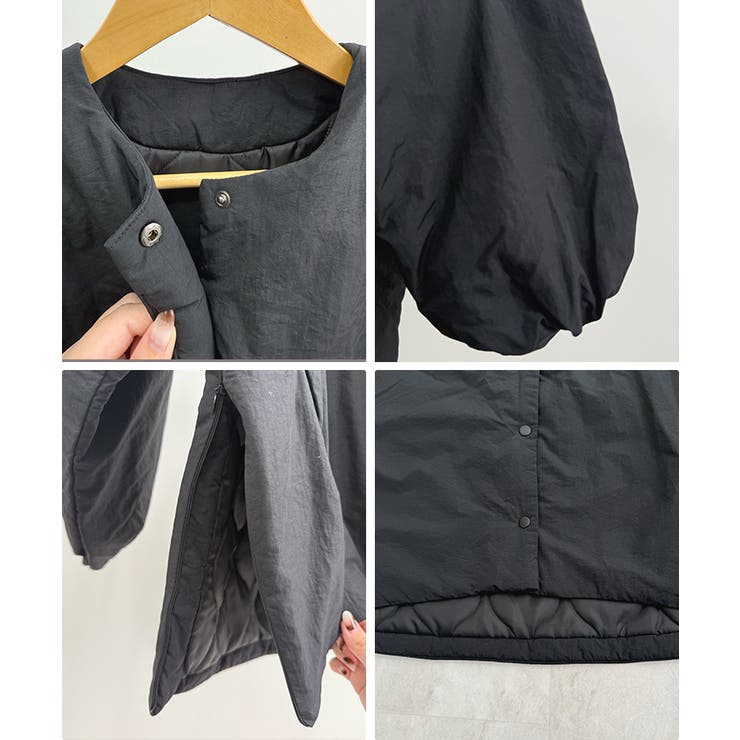 1枚で即こなれ感。サイドジップノーカラー中綿ジャケット | futier land | 詳細画像9 