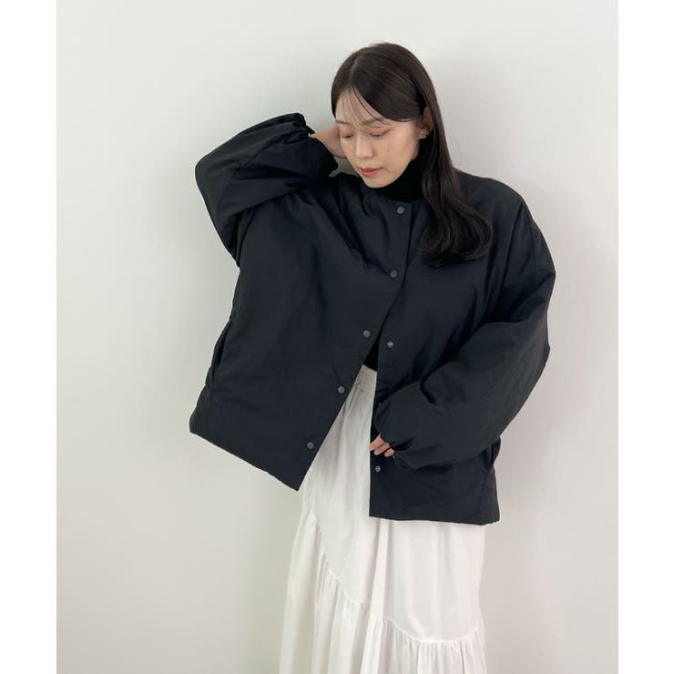 1枚で即こなれ感。サイドジップノーカラー中綿ジャケット | futier land | 詳細画像15 