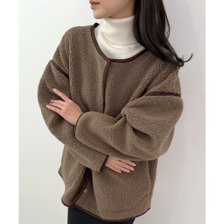 こなれ配色で差がつく。配色パイピングボアブルゾン | futier land | 詳細画像19 