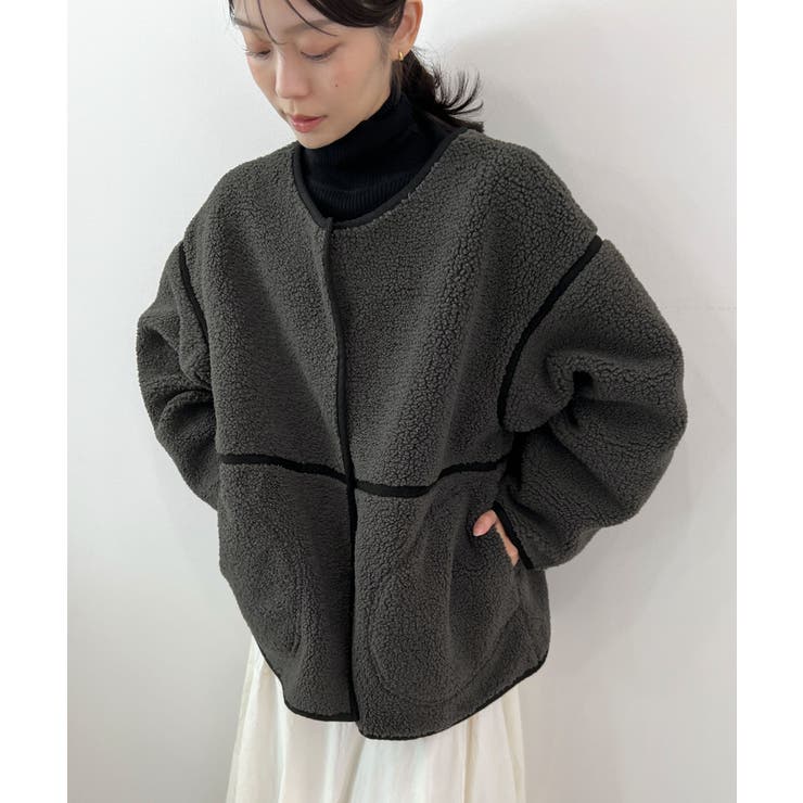 こなれ配色で差がつく。配色パイピングボアブルゾン | futier land | 詳細画像27 