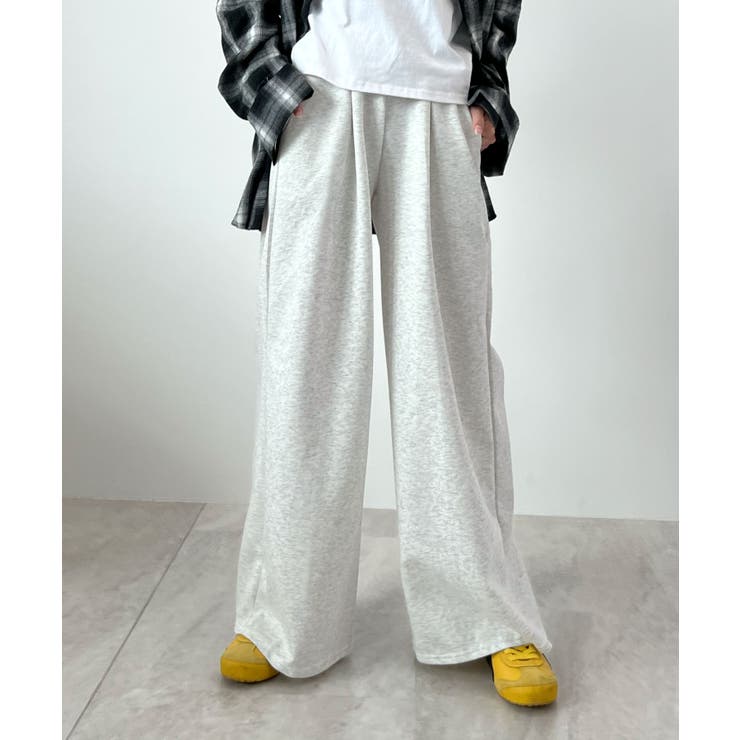 ライトグレー | ラフだけど上品。タックスウェットパンツ | futier land