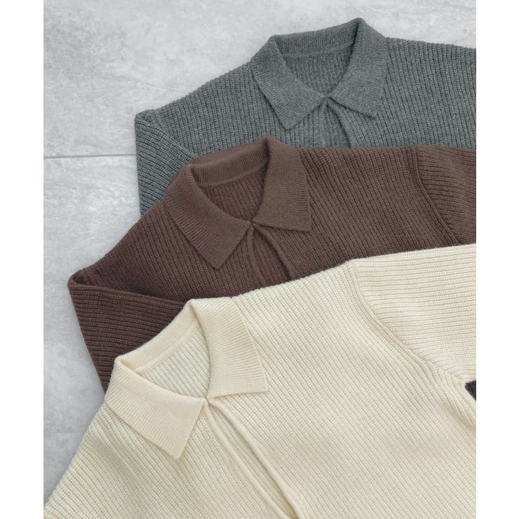 《ABYS》アルパカタッチ襟付きキーネックプルオーバー | futier land | 詳細画像45 