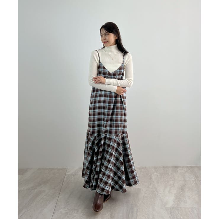 秋ムード高まる。チェックキャミOP | futier land | 詳細画像17 