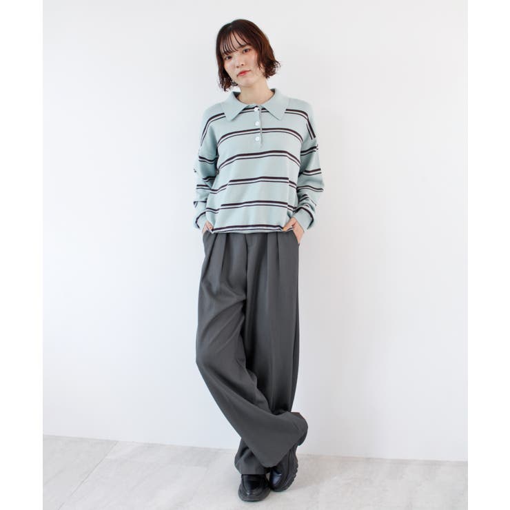 ゆるっと楽ちん。ツータックワイドストレートスラックス/ロング丈 | futier land | 詳細画像15 
