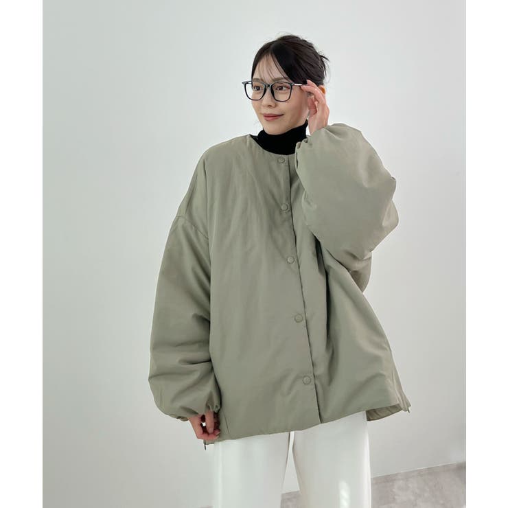 1枚で即こなれ感。サイドジップノーカラー中綿ジャケット | futier land | 詳細画像33 