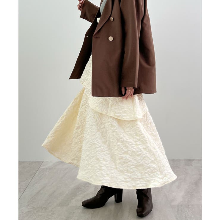 高級感漂う。ジャガードフラワーティアードスカート | futier land | 詳細画像22 