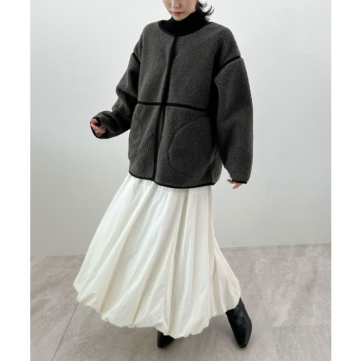 こなれ配色で差がつく。配色パイピングボアブルゾン | futier land | 詳細画像28 