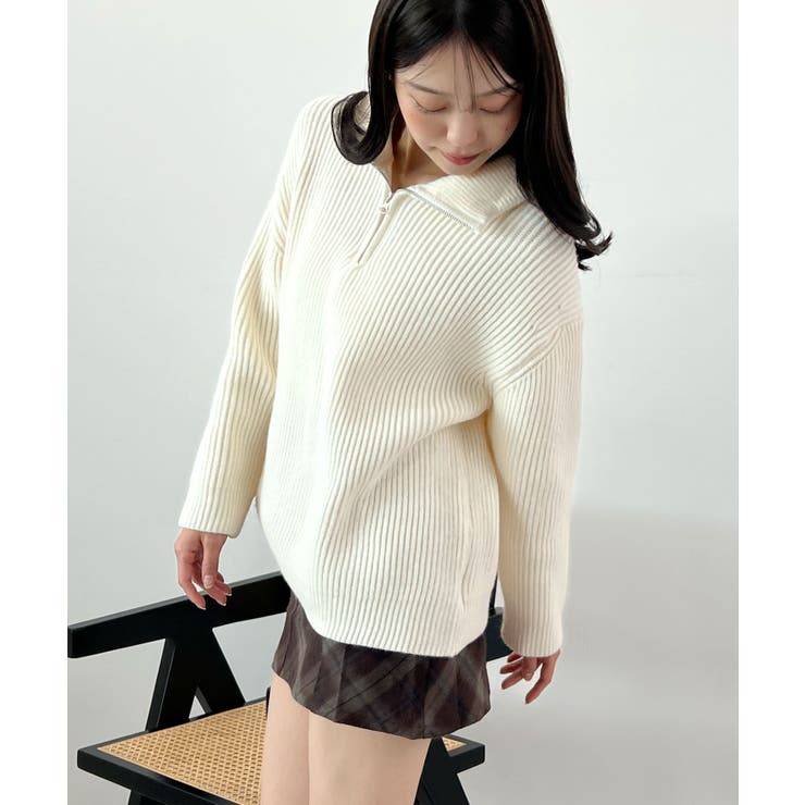 ジップで魅せるこなれニット。ハーフジップニットプルオーバー | futier land | 詳細画像23 