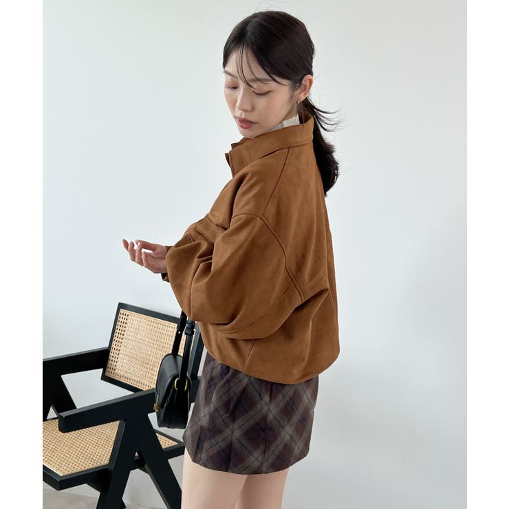 ゆるっとシルエットが今っぽい。スエードショートステンカラージャケット | futier land | 詳細画像10 