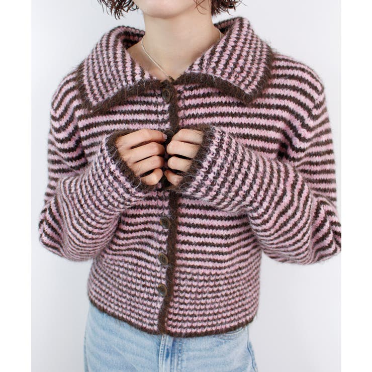 ピンク | 《ABYS》着こなし自在！配色ボーダーニットトップス | futier land