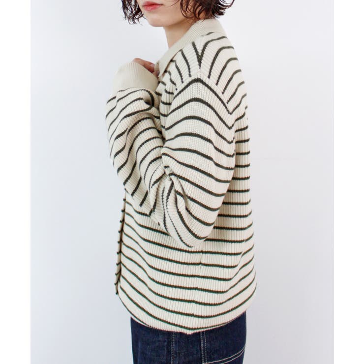 《ABYS》トレンド感ある配色。襟付きボーダーニット | futier land | 詳細画像33 