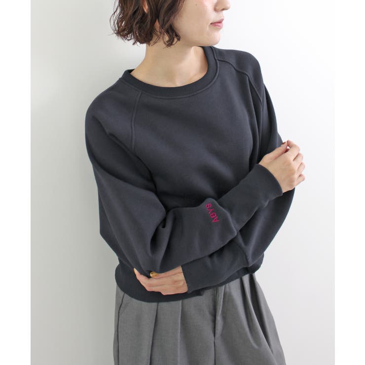 《ABYS》ロゴ刺繍ショート丈トレーナー | futier land | 詳細画像34 