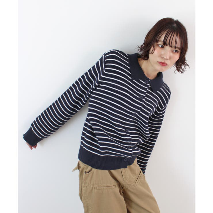 《ABYS》トレンド感ある配色。襟付きボーダーニット | futier land | 詳細画像25 