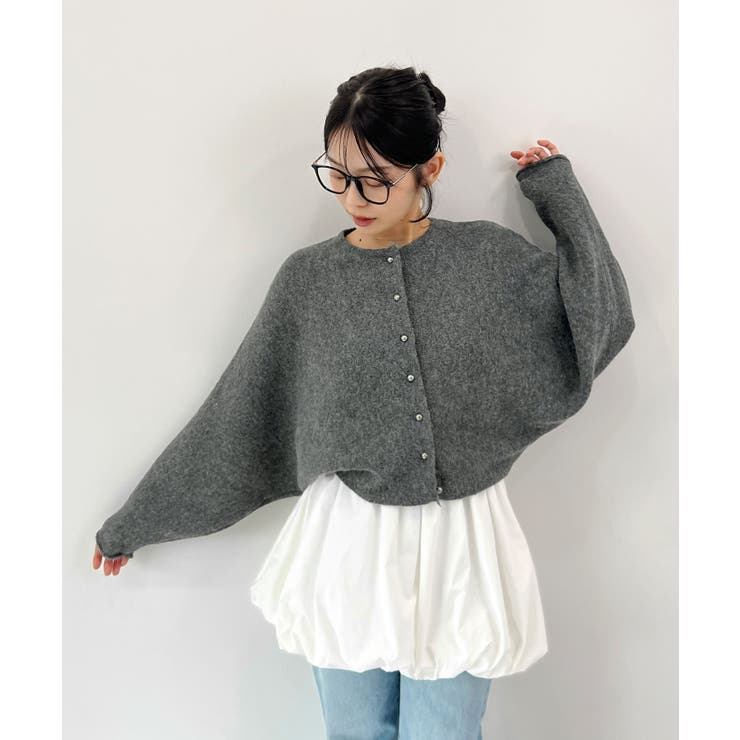 ふんわり袖でこなれ感アップ。バルーンスリーブモヘアニットカーディガン | futier land | 詳細画像12 