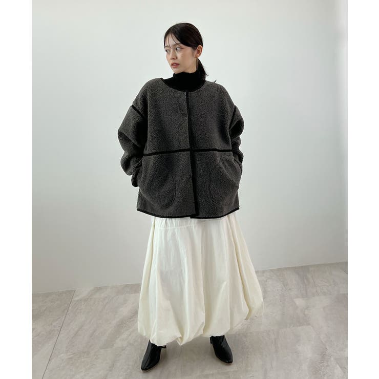 こなれ配色で差がつく。配色パイピングボアブルゾン | futier land | 詳細画像30 