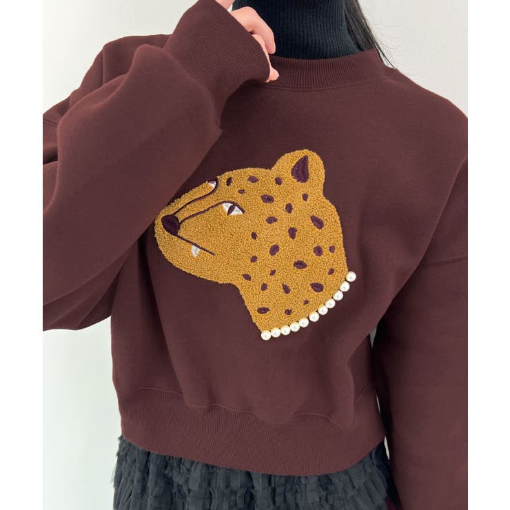 主役級レオパードで着映える。レオパード相良ショート丈スウェットトップス | futier land | 詳細画像19 