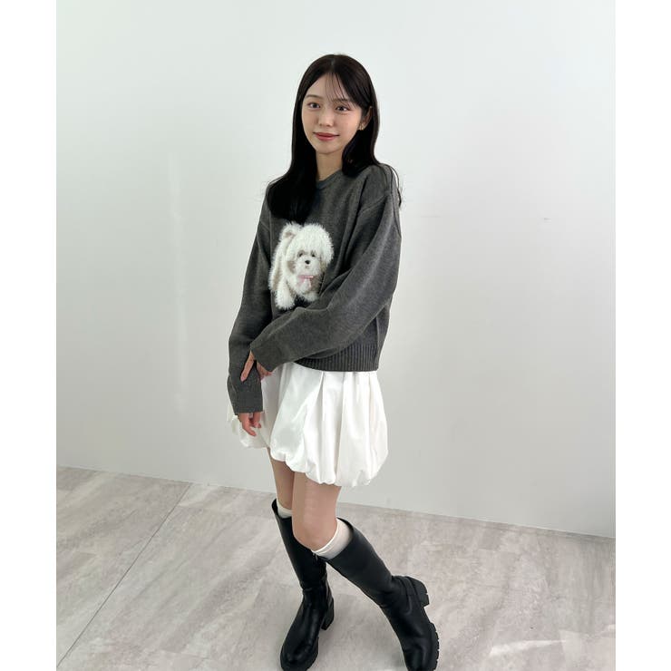 見るたび癒される。ふわふわフェザードッグニットトップス | futier land | 詳細画像21 