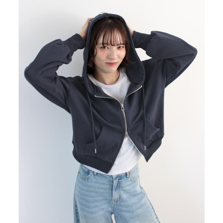 《ABYS》クロップド丈が相性抜群◎ダブルジップショート丈パーカー  | futier land | 詳細画像26 