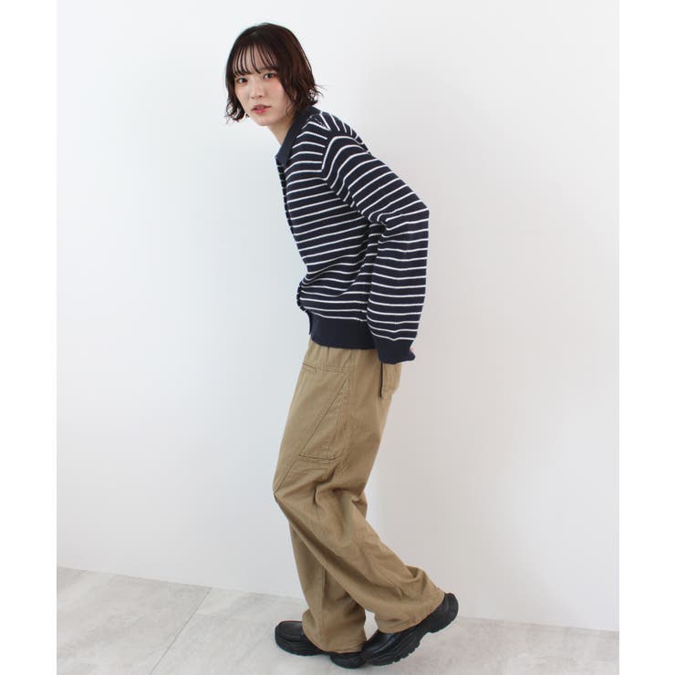 《ABYS》トレンド感ある配色。襟付きボーダーニット | futier land | 詳細画像24 