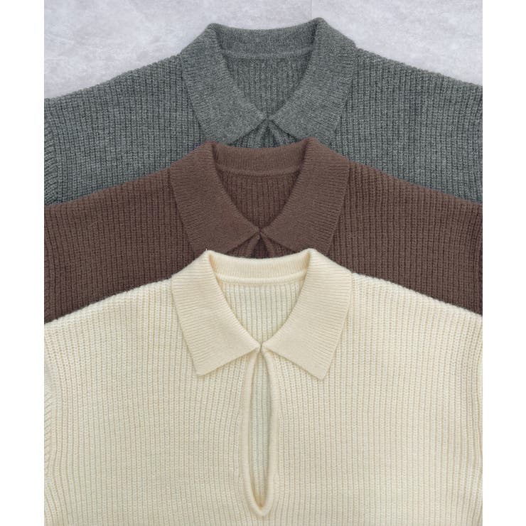 《ABYS》アルパカタッチ襟付きキーネックプルオーバー | futier land | 詳細画像47 