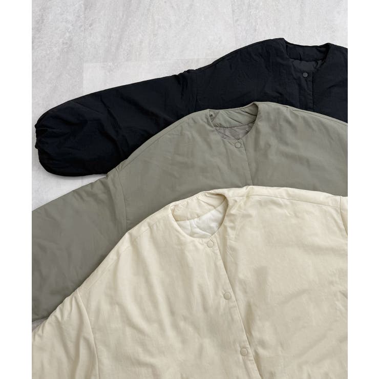 1枚で即こなれ感。サイドジップノーカラー中綿ジャケット | futier land | 詳細画像44 